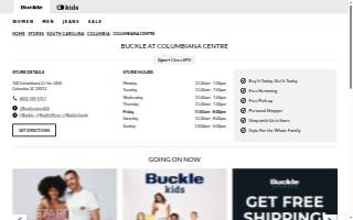 Buckle of Columbia website