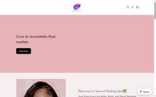 Sacred Healing Spa website