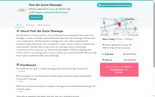 Pain be Gone Massage website