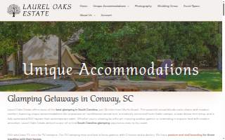 Glamping at Laurel Oaks website