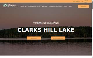 Timberline Glamping at Clarks Hill Lake website