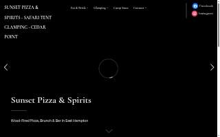 Sunset Pizza & Spirits, Cedar Point Camp Store & Safari Tent Glamping website