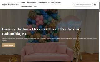 Taylor'd Events 803 website