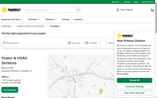 Sunbelt Rentals Power & HVAC of Columbia website