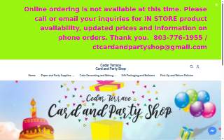 Cedar Terrace Card And Party Shop website