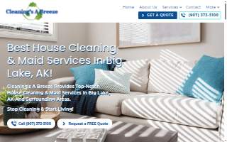 Cleaning's A Breeze of Big Lake website