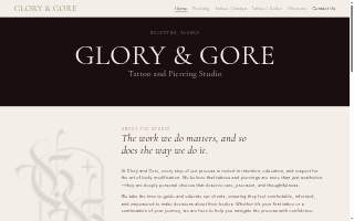 Glory & Gore Tattoo and Piercing Studio website