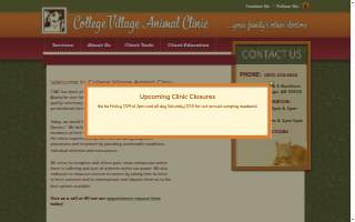 College Village Animal Clinic of Clam Gulch website