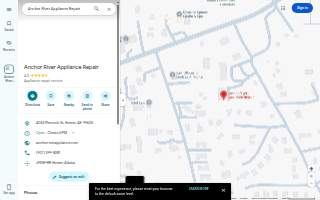 Anchor River Appliance Repair of Clarks Point website
