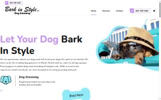 Barks and Bubbles Pet Grooming website