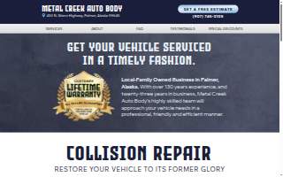 Metal Creek Auto Body of Cooper Landing website