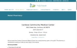 Cordova Community Medical Center Pharmacy (CCMC Pharmacy) website