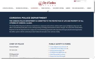 Cordova Police Department website
