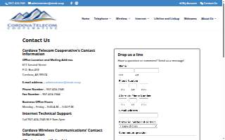 Cordova Telephone Cooperative website