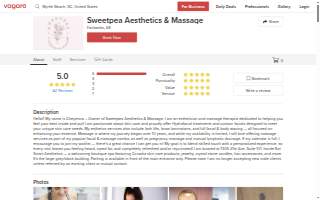Sweetpea Aesthetics & Massage LLC website