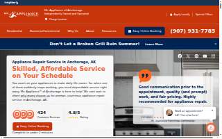 Mr. Appliance of Anchorage website