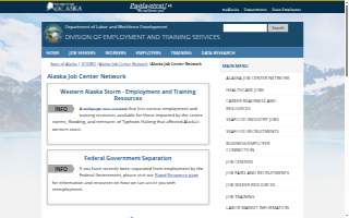 State of Alaska Employment Services website