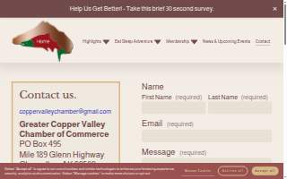 Copper Valley Chamber Of Commerce website