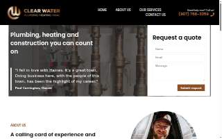 Clear Water Plumbing website