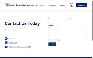Beachy Construction Inc of Hope website