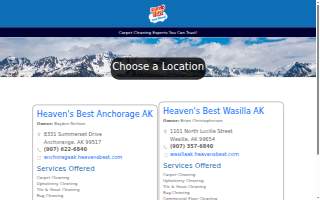 Heaven's Best Carpet Cleaning Wasilla AK website