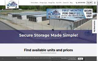 Alaska EZ Storage of Wasilla website