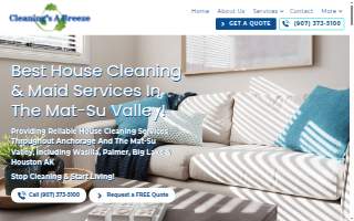 Cleaning's A Breeze of Wasilla website