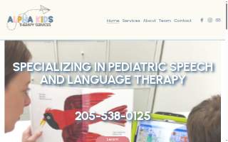 Alpha Kids Therapy Services website