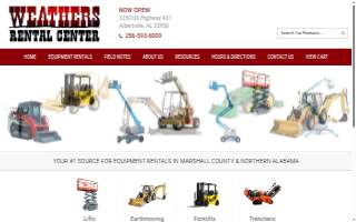 Weathers Rental Center website