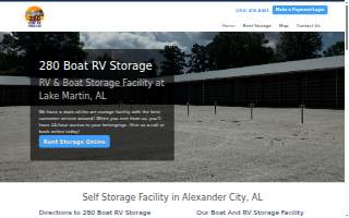 280 Boat RV Storage website
