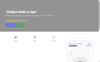 Chique Nails & Spa website