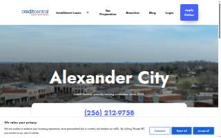 Credit Central of Alexander City website