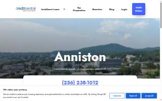 Credit Central of Anniston website