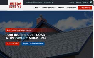 Amerson Roofing, Inc. website