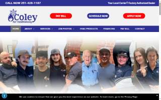 Coley Air Conditioning Inc website