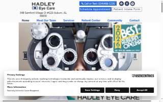 Hadley Eye Care website