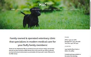 MAC Animal Clinic website