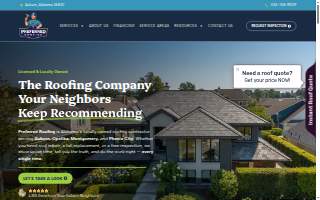 Preferred Roofing of Auburn website