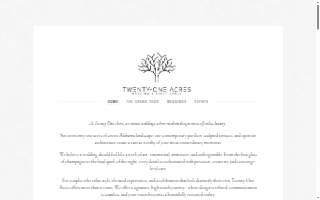 Twenty One Acres, Wedding & Event Venue website