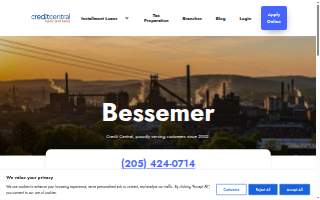 Credit Central of Bessemer website