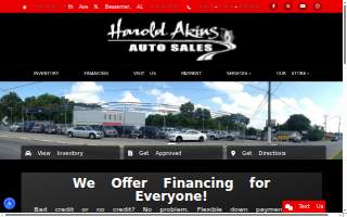 Harold Akins Auto Sales website