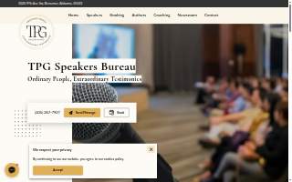 TPG Speakers Bureau website