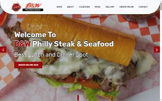 B&W Philly steaks and Seafood and Hibachi website
