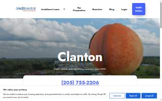 Credit Central of Clanton website