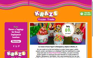 Kraze Frozen Treats website