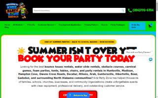 Kidz Party Zone Rentals of Decatur website