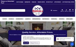 Benson's Appliance Center website