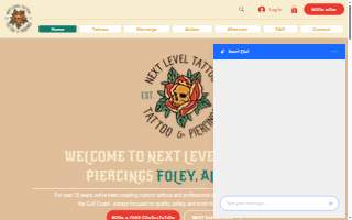 Next Level Tattoo and Piercings website