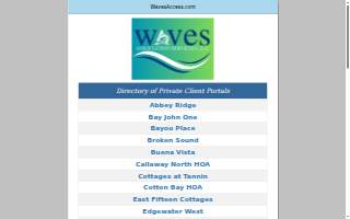 Waves Association Management website