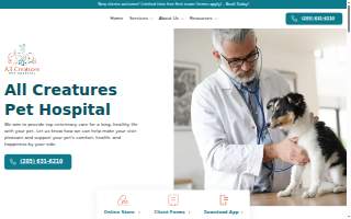All Creatures Pet Hospital website